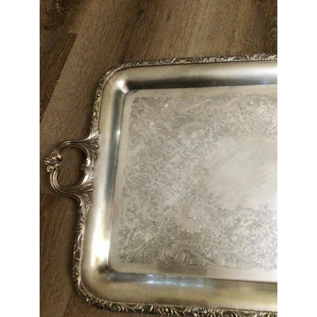 Mid 20th Century Vintage Wilcox International Silver Beverly Manor Tea Tray For Sale - Image 5 of 7