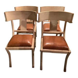 Mid 20th Century Hollywood Regency Style Klismos Side Chairs- Set of 4 For Sale