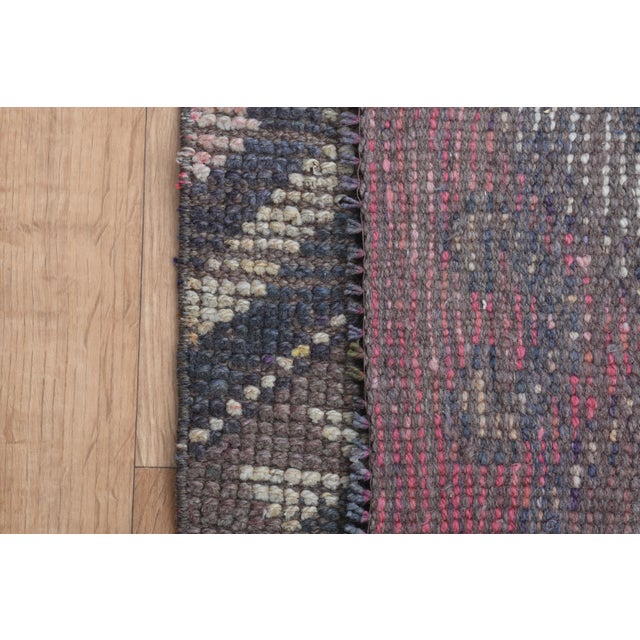 1970s Boho Chic Turkish Pink Vintage Oushak Wool Runner Rug For Sale - Image 5 of 11