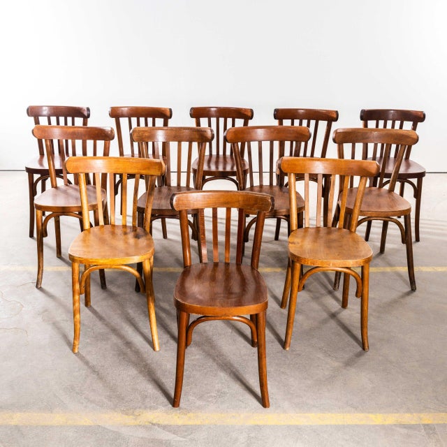 Vintage Honey Oak and Bentwood Dining Chairs, 1950s, Set of 12 For Sale - Image 11 of 11