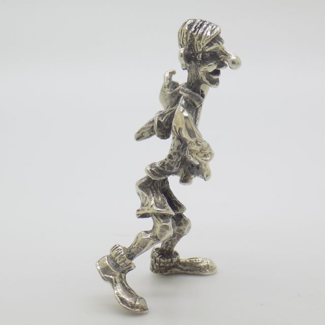 Silver Vintage Italian Silver 800 Cartoonish Tennis Player Figurine by Raspini, Arezzo, 1970s For Sale - Image 8 of 13