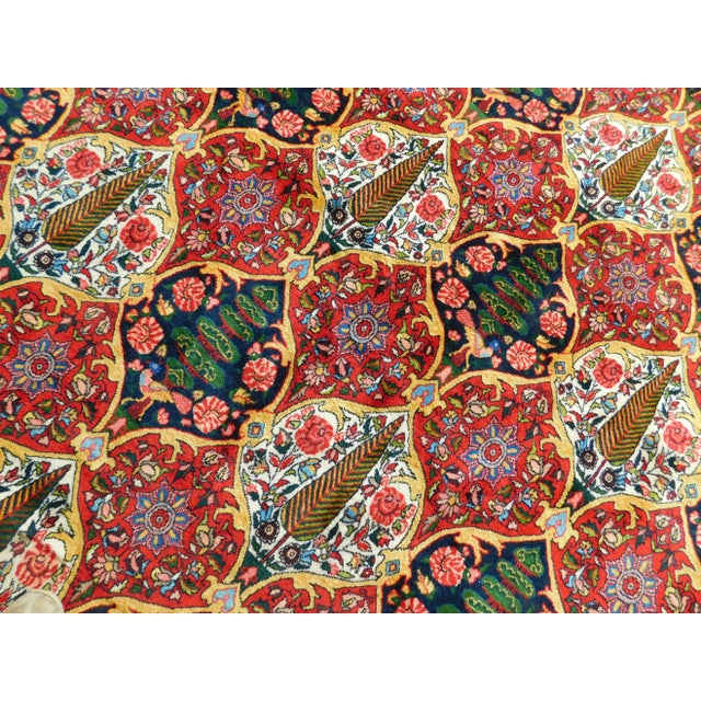 Panels in white, blue and red creating an impressive and lavish garden effect. Rich in tone and very plush in texture....