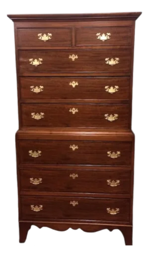 Antique Chest on Chest, Mahogany Tall Dresser