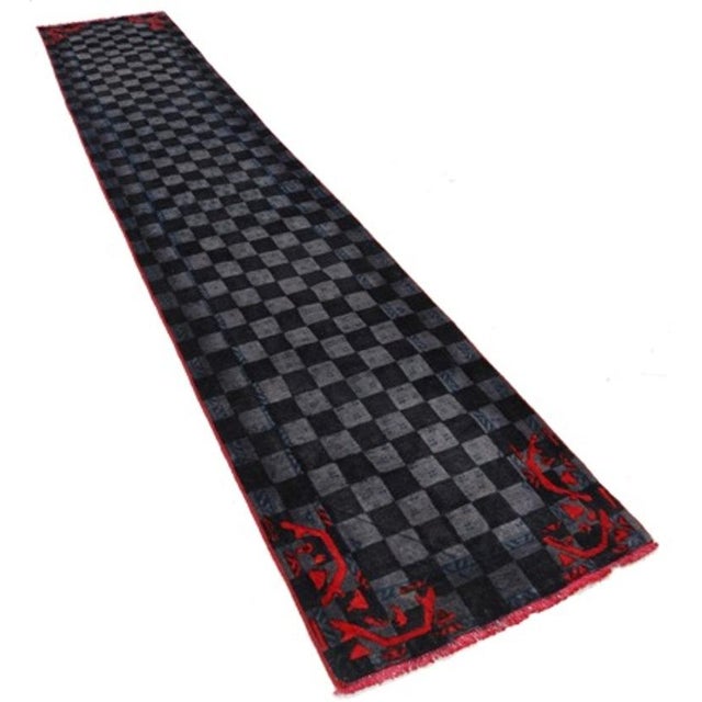Pasargad DC Gray Color Hand Knotted Od Runner Rug For Sale - Image 4 of 4