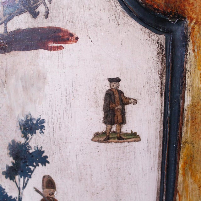 Yellow Continental Painted and Lacca Povera Decorated Corner Cabinet, 19th Century For Sale - Image 8 of 13