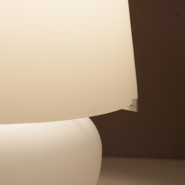 White Murano Glass Table Lamp from Punto Luce, Italy, 1990s For Sale - Image 5 of 9