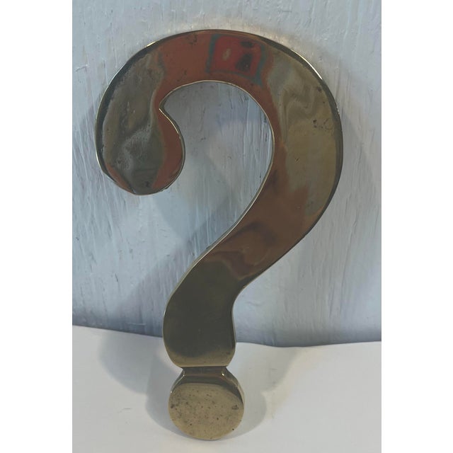 Mid-Century Modern Vintage Brass Question Mark Paper Weight For Sale - Image 3 of 6