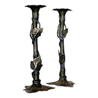 Pair of Late 20th Century Art Nouveau Candlesticks For Sale