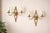 French Brass Wall Sconces with Diamond Backplates, 1960s, Set of 3 For Sale - Image 4 of 18