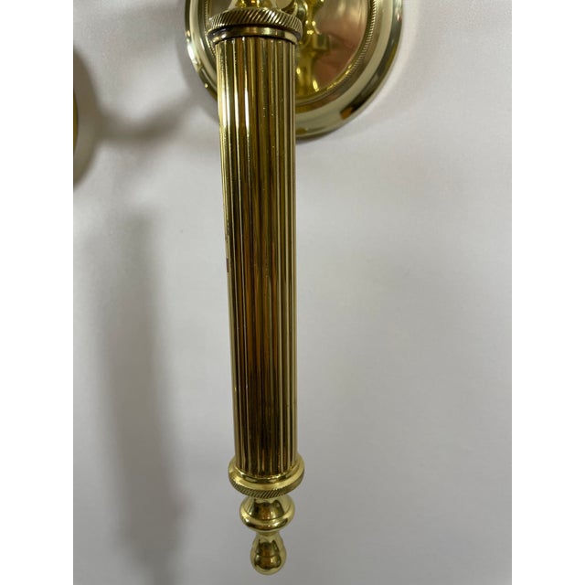 Vintage Brass Neoclassical Style Candle Wall Sconces - A Pair For Sale - Image 10 of 18