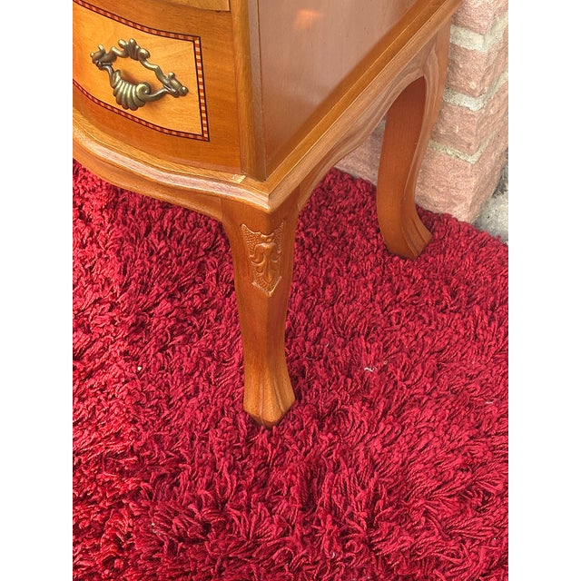 Vintage Wood Three-Drawer Inlaid Chest of Drawers, 1970s For Sale - Image 4 of 12