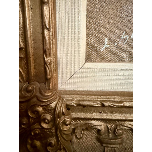 Traditional Mid 20th Century Ludwig Sohler Floral Painting in Ornate Gold Gilt Frame For Sale - Image 3 of 5