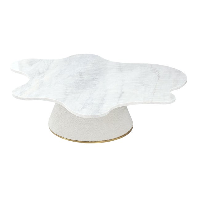 Pasargad Home Simona Marble Top Coffee Table, Ivory For Sale