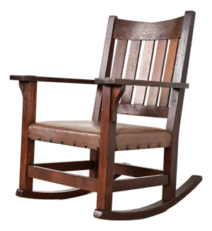 Gustav Stickley Mission Oak Arts & Crafts Rocking Chair, Circa 1910