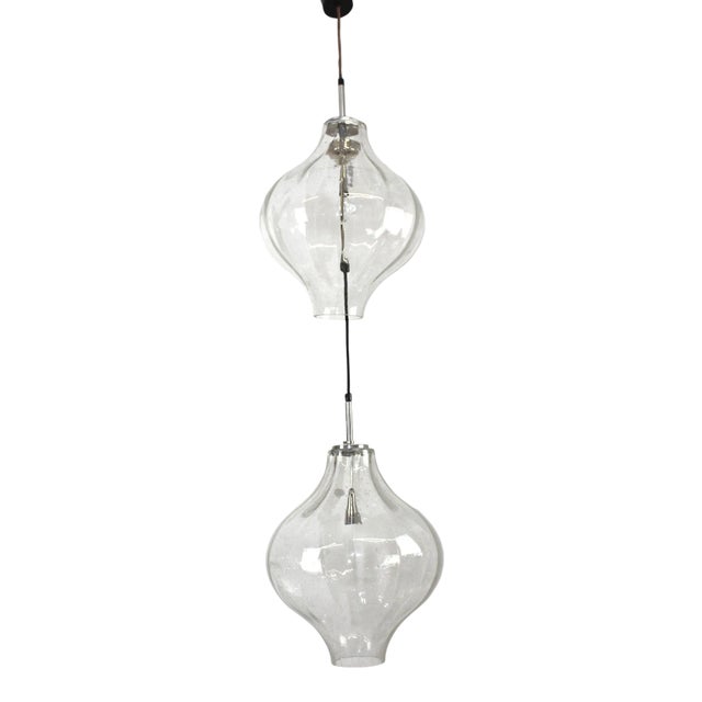 Large Glass & Metal Tulipan Ceiling Light from Kalmar, 1960s For Sale