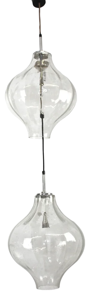 Large Glass & Metal Tulipan Ceiling Light from Kalmar, 1960s
