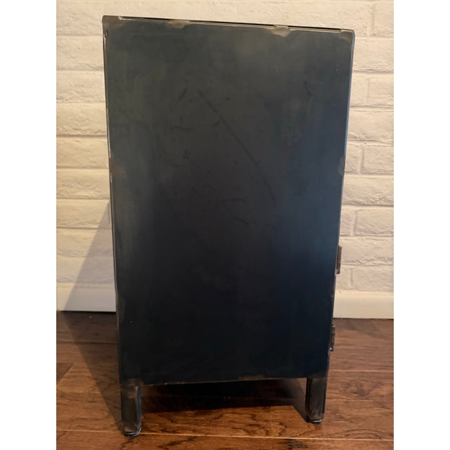 Pair of Industrial Style Black Steel Night Stands For Sale - Image 10 of 11