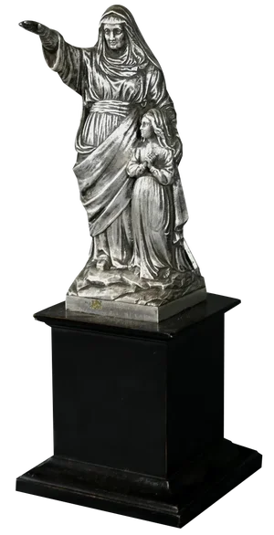 Late 19th Century Statuette Saint Anne and the Virgin in Silver-Plated Metal by Guillonneau, 1890s