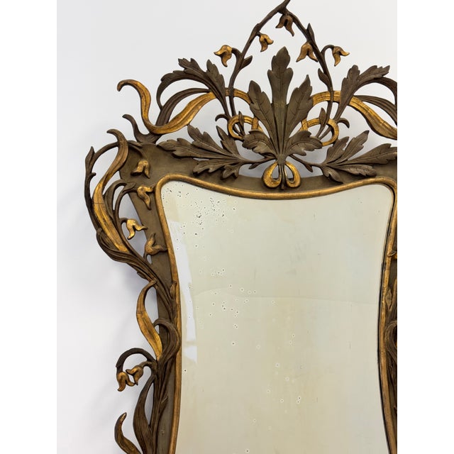 Swedish Art Nouveau Gilt Plaster Mirror With Floral Decoration, Circa 1890 For Sale - Image 12 of 18