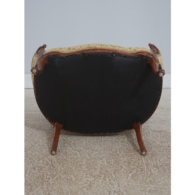 Pair French Louis XV Wide Seat Swan Carved Frame Occasional Chairs For Sale - Image 18 of 18