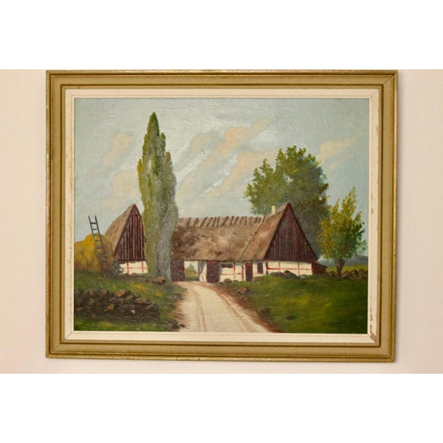 E Johansson, Large Landscape with Farmhouse, 1960s, Oil on Canvas, Framed For Sale - Image 10 of 11