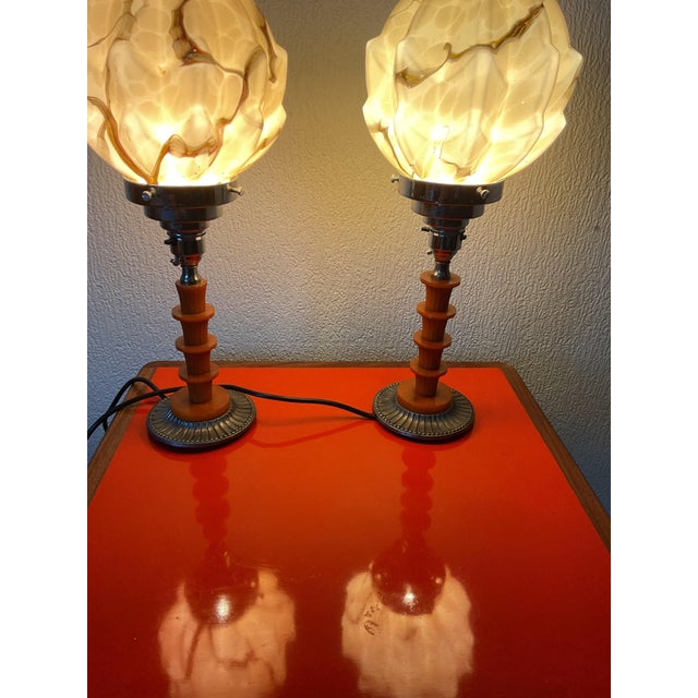 Plastic Art Deco Skyscraper Table Lamps, 1930s, Set of 2 For Sale - Image 7 of 7