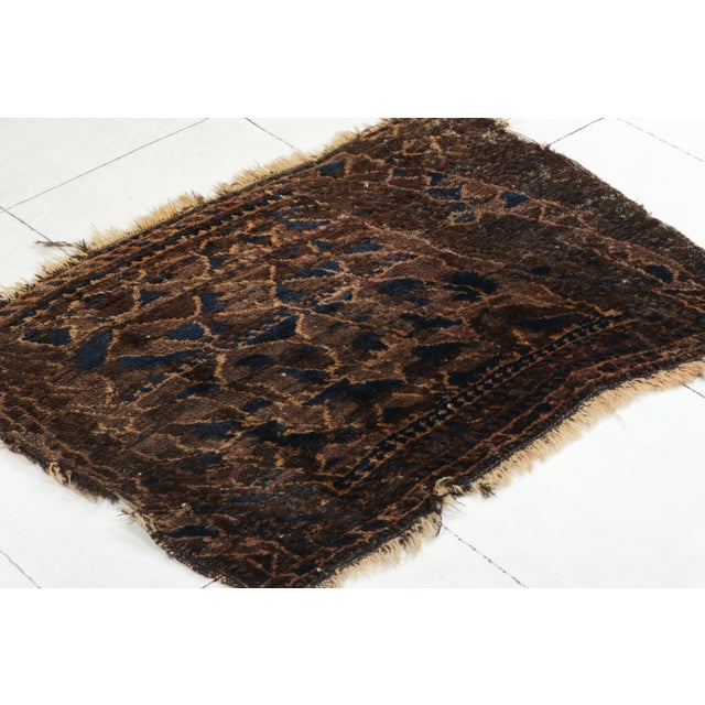 1920s Antique Persian Baluch Rug in Indigo With Geometric Tribal Pattern | Rug & Kilim For Sale - Image 5 of 8