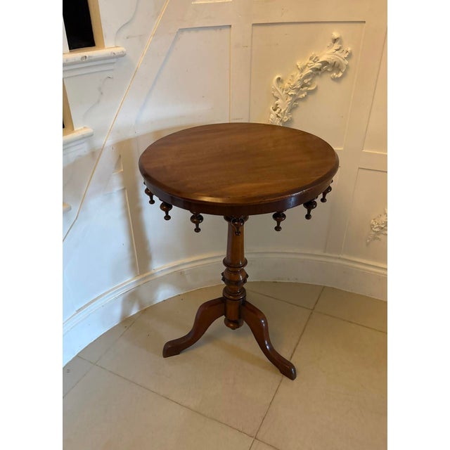 Antique Victorian Walnut Bobbin GalleryTable Lamp , 1880 For Sale - Image 13 of 13