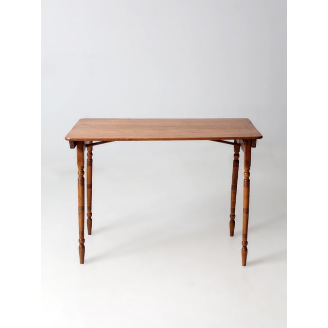 Antique Folding Sewing Table With Measuring Rule For Sale - Image 10 of 14