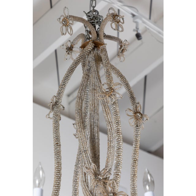 Silver Two, Hand Beaded, Sicilian Chandeliers For Sale - Image 8 of 8