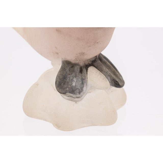 Late 20th Century Pair of Vintage Italian Gino Cenedese Vetri Murano Frosted Glass Birds For Sale - Image 5 of 6
