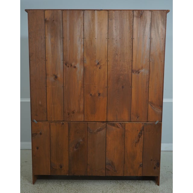 Simms and Thayer Vintage Pine Linen Press Rustic Cupboard Cabinet For Sale - Image 16 of 17