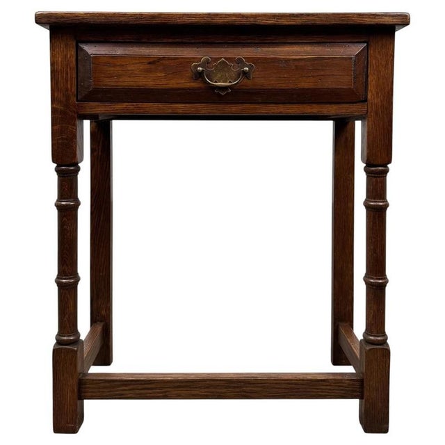 20th Century Traditional Oak Side Table For Sale - Image 12 of 12
