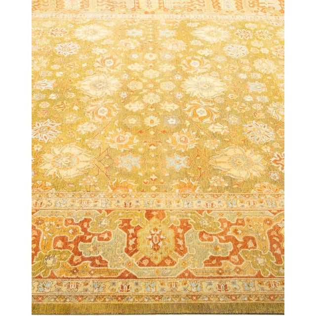 Solo Rugs Mogul, One-of-a-Kind Hand-Knotted Area Rug - Green, 6' 2" x 9' 3" For Sale - Image 4 of 8