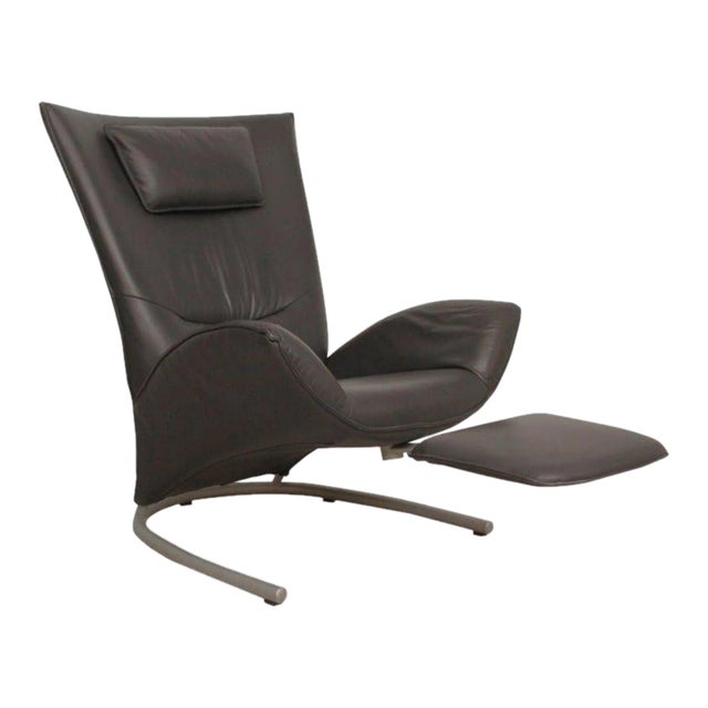 Rolf Benz Armchair With Hidden Footrest For Sale