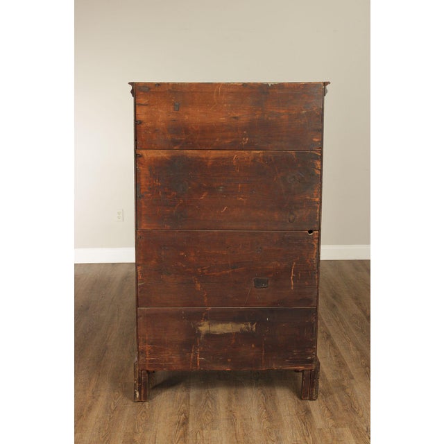 Antique American Chippendale Period Cherry Tall Chest Of Drawers For Sale - Image 16 of 18