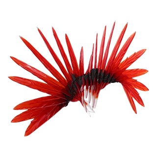 Red Blown Glass 'Feather' Sculpture by John Paul Robinson For Sale