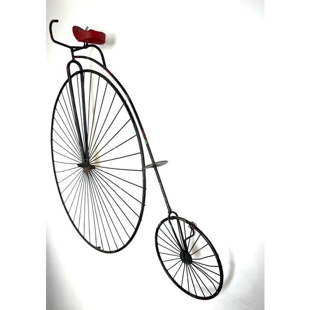 1960s Curtis Jere High Wheel Bicycle Iron Sculpture & Wall Decor 1960's For Sale - Image 5 of 12
