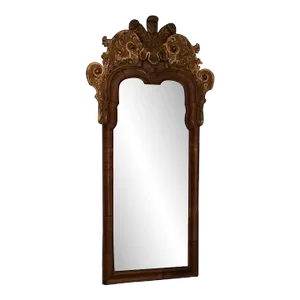 18th Century English George II Walnut & Gilt Pier Mirror