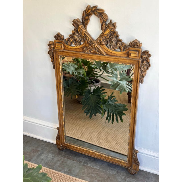 Early 20th Century French Louis XVI Carved Gilt Flame and Quiver Mirror For Sale - Image 12 of 12