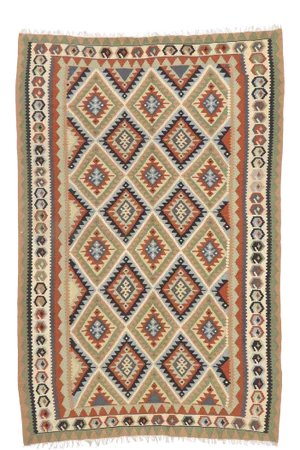 Vintage Persian Shiraz Kilim Rug - 06'09 X 10'01