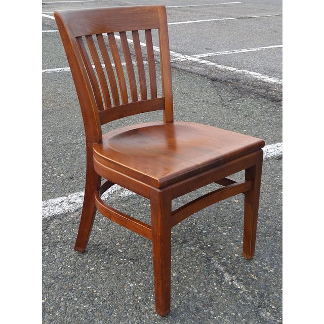 Gunlocke Antique Gunlocke Oak Schoolhouse Side Chair, Circa 1920s For Sale - Image 4 of 11