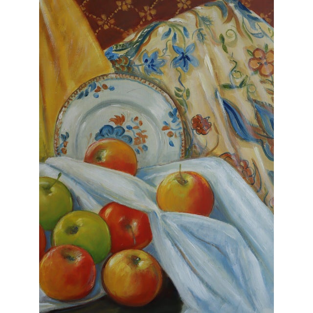 Mid-Century Modern 'Gathered Harvest' Vintage Original Swedish Still Life Oil Painting, Framed For Sale - Image 12 of 13