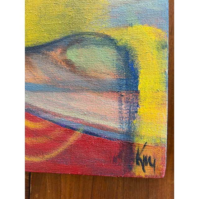 Mid 20th Century Pair of Modern Figurative Portrait Paintings, Signed George King, 20in Square For Sale In San Francisco - Image 6 of 8