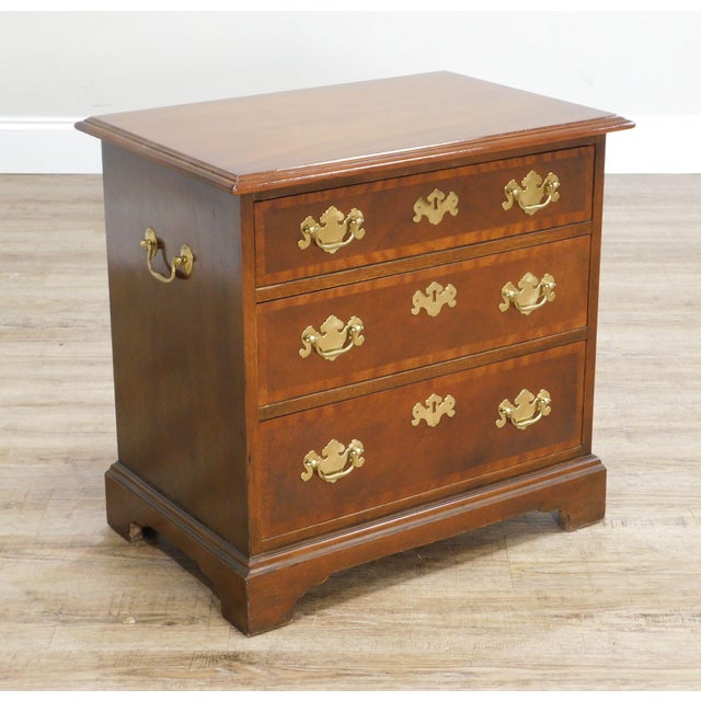 Baker Chippendale Style Mahogany Small 3 Drawer Accent Chest Chairish