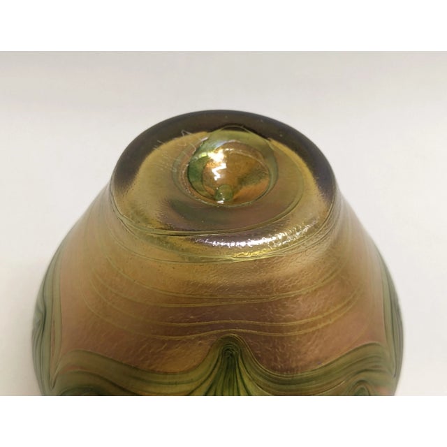 Glass Bohemian Czech Republic Art Glass Vase - Loetz Style For Sale - Image 7 of 9