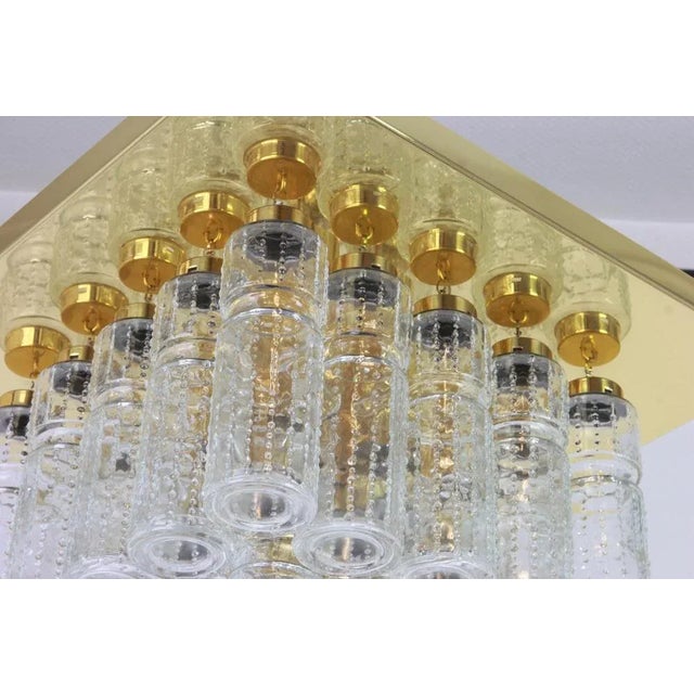 Large Brass Crystal Glass Chandelier from Limburg, Germany, 1960s For Sale - Image 4 of 8