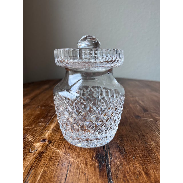 Waterford Crystal Small Jam Jar, Jelly Jar, Honey pot or Condiment Jar with Lid 2.75” diameter and 3.75” height No chips...