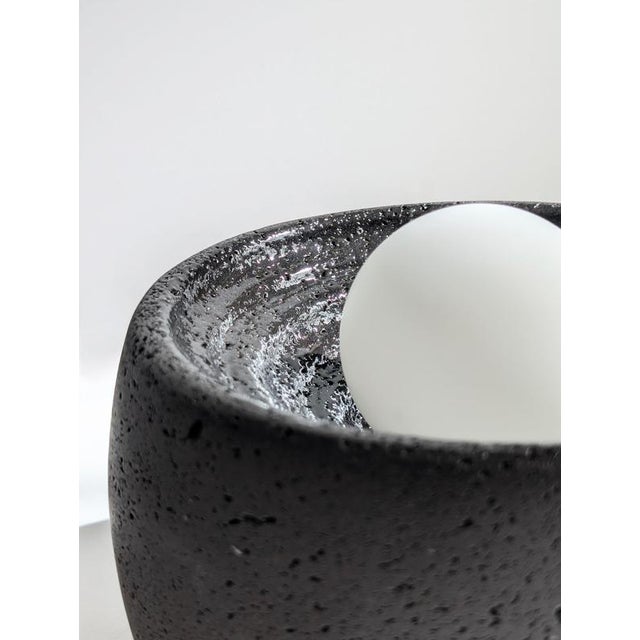 Caldera Partially Glazed Lava Stone Table Lamp by Clemence Birot For Sale - Image 17 of 18