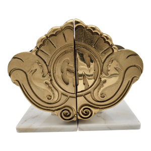 Late 20th Century Golden Nugget Brass Door Handle Bookends and Wall Hanging Ooak - a Pair